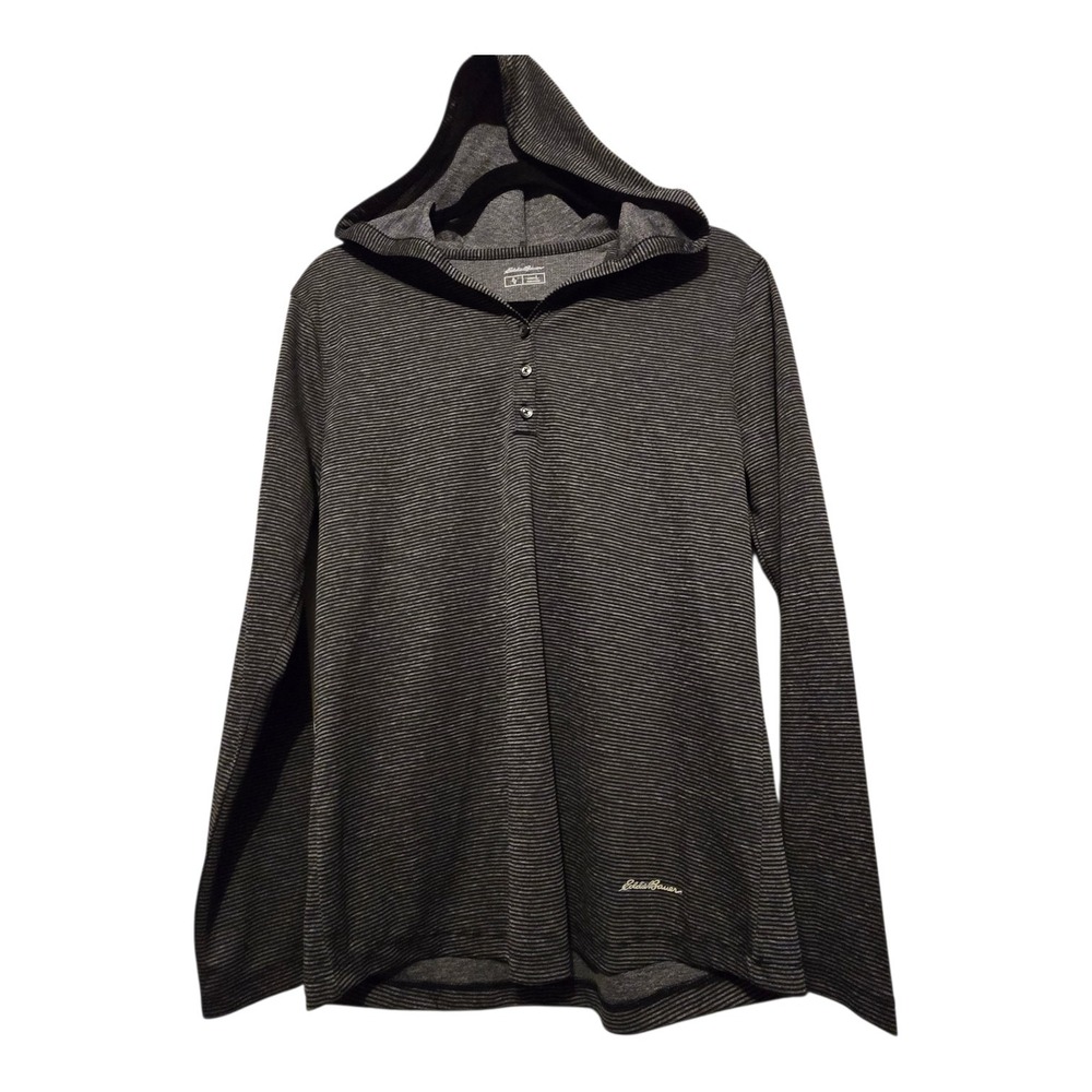 Eddie Bauer Performance Hoodie Womens LG Gray Long Sleeve Pullover Lightweight